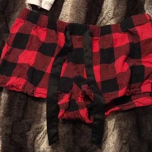 Buffalo plaid pajama shorts
